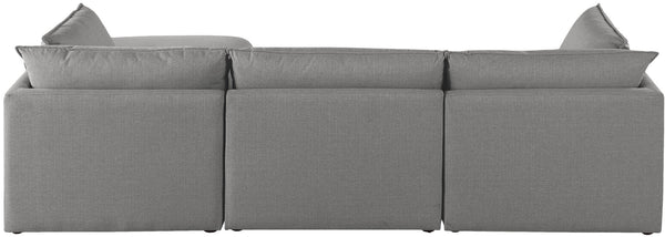 Mackenzie Linen Textured Fabric / Engineered Wood / Foam Contemporary Grey Durable Linen Textured Modular Sectional - 120" W x 80" D x 35" H