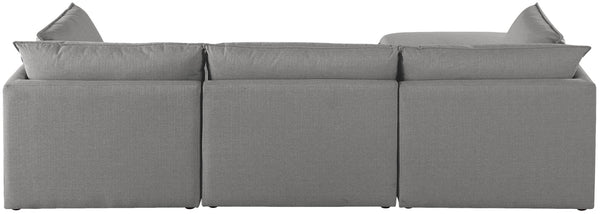 Mackenzie Linen Textured Fabric / Engineered Wood / Foam Contemporary Grey Durable Linen Textured Modular Sectional - 120" W x 80" D x 35" H