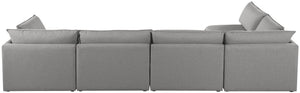 Mackenzie Linen Textured Fabric / Engineered Wood / Foam Contemporary Grey Durable Linen Textured Modular Sectional - 160" W x 80" D x 35" H