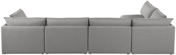 Mackenzie Linen Textured Fabric / Engineered Wood / Foam Contemporary Grey Durable Linen Textured Modular Sectional - 160" W x 80" D x 35" H