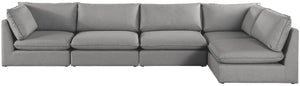 Mackenzie Linen Textured Fabric / Engineered Wood / Foam Contemporary Grey Durable Linen Textured Modular Sectional - 160" W x 80" D x 35" H