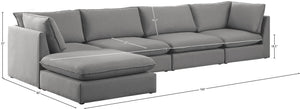Mackenzie Linen Textured Fabric / Engineered Wood / Foam Contemporary Grey Durable Linen Textured Modular Sectional - 160" W x 80" D x 35" H