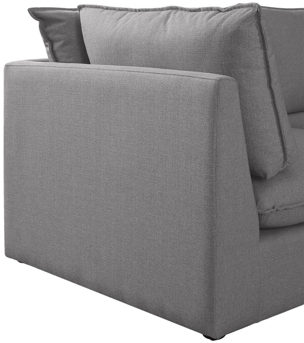 Mackenzie Linen Textured Fabric / Engineered Wood / Foam Contemporary Grey Durable Linen Textured Modular Sectional - 160" W x 80" D x 35" H