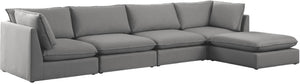 Mackenzie Linen Textured Fabric / Engineered Wood / Foam Contemporary Grey Durable Linen Textured Modular Sectional - 160" W x 80" D x 35" H