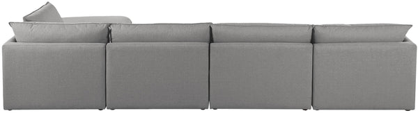 Mackenzie Linen Textured Fabric / Engineered Wood / Foam Contemporary Grey Durable Linen Textured Modular Sectional - 160" W x 80" D x 35" H