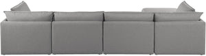 Mackenzie Linen Textured Fabric / Engineered Wood / Foam Contemporary Grey Durable Linen Textured Modular Sectional - 160" W x 80" D x 35" H
