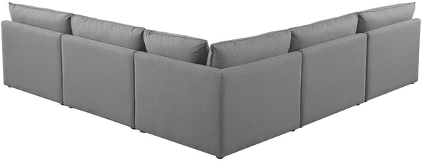 Mackenzie Linen Textured Fabric / Engineered Wood / Foam Contemporary Grey Durable Linen Textured Modular Sectional - 120" W x 120" D x 35" H