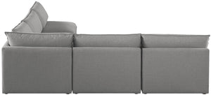 Mackenzie Linen Textured Fabric / Engineered Wood / Foam Contemporary Grey Durable Linen Textured Modular Sectional - 120" W x 120" D x 35" H