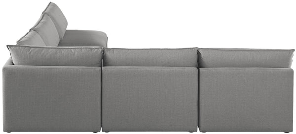 Mackenzie Linen Textured Fabric / Engineered Wood / Foam Contemporary Grey Durable Linen Textured Modular Sectional - 120" W x 120" D x 35" H