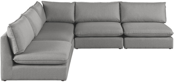 Mackenzie Linen Textured Fabric / Engineered Wood / Foam Contemporary Grey Durable Linen Textured Modular Sectional - 120" W x 120" D x 35" H