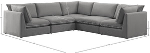 Mackenzie Linen Textured Fabric / Engineered Wood / Foam Contemporary Grey Durable Linen Textured Modular Sectional - 120" W x 120" D x 35" H