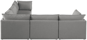 Mackenzie Linen Textured Fabric / Engineered Wood / Foam Contemporary Grey Durable Linen Textured Modular Sectional - 120" W x 120" D x 35" H