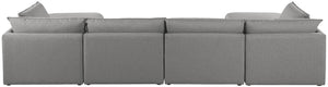 Mackenzie Linen Textured Fabric / Engineered Wood / Foam Contemporary Grey Durable Linen Textured Modular Sectional - 160" W x 80" D x 35" H