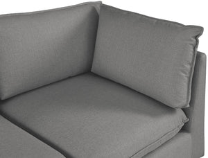 Mackenzie Linen Textured Fabric / Engineered Wood / Foam Contemporary Grey Durable Linen Textured Modular Sectional - 160" W x 80" D x 35" H