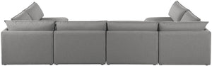 Mackenzie Linen Textured Fabric / Engineered Wood / Foam Contemporary Grey Durable Linen Textured Modular Sectional - 160" W x 80" D x 35" H