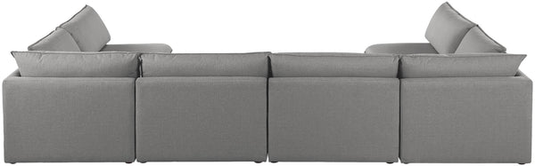 Mackenzie Linen Textured Fabric / Engineered Wood / Foam Contemporary Grey Durable Linen Textured Modular Sectional - 160" W x 80" D x 35" H