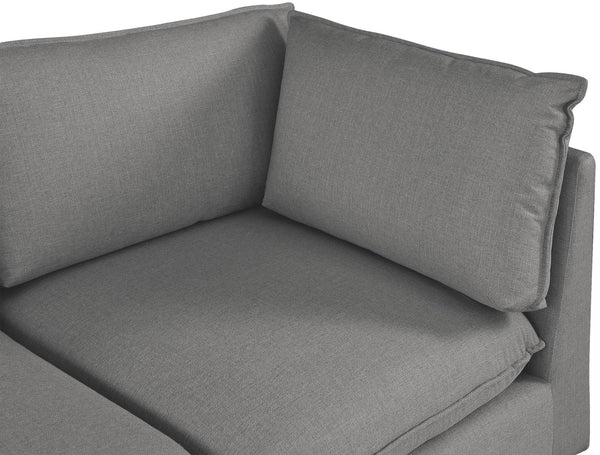 Mackenzie Linen Textured Fabric / Engineered Wood / Foam Contemporary Grey Durable Linen Textured Modular Sectional - 160" W x 80" D x 35" H