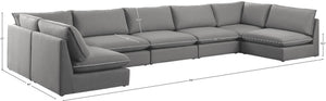 Mackenzie Linen Textured Fabric / Engineered Wood / Foam Contemporary Grey Durable Linen Textured Modular Sectional - 200" W x 80" D x 35" H