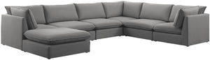 Mackenzie Linen Textured Fabric / Engineered Wood / Foam Contemporary Grey Durable Linen Textured Modular Sectional - 160" W x 120" D x 35" H