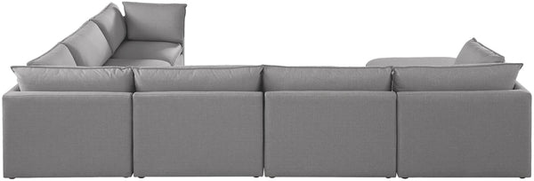 Mackenzie Linen Textured Fabric / Engineered Wood / Foam Contemporary Grey Durable Linen Textured Modular Sectional - 160" W x 120" D x 35" H