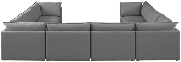Mackenzie Linen Textured Fabric / Engineered Wood / Foam Contemporary Grey Durable Linen Textured Modular Sectional - 160" W x 120" D x 35" H