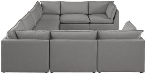 Mackenzie Linen Textured Fabric / Engineered Wood / Foam Contemporary Grey Durable Linen Textured Modular Sectional - 160" W x 120" D x 35" H