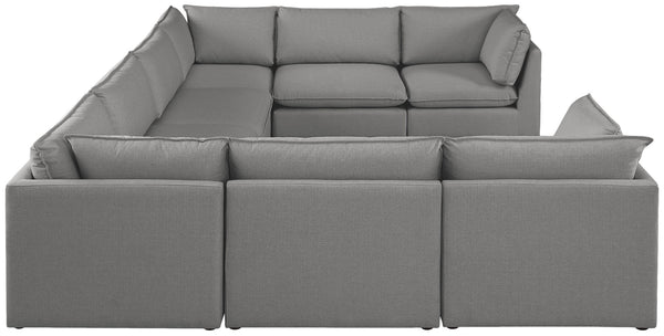 Mackenzie Linen Textured Fabric / Engineered Wood / Foam Contemporary Grey Durable Linen Textured Modular Sectional - 160" W x 120" D x 35" H