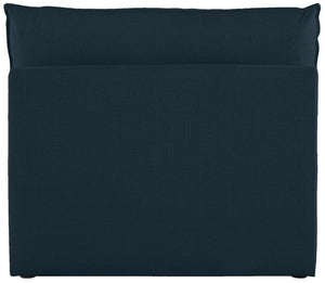 Mackenzie Linen Textured Fabric / Engineered Wood / Foam Contemporary Navy Durable Linen Textured Armless - 40" W x 40" D x 35" H
