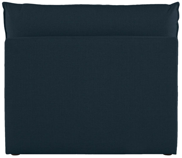 Mackenzie Linen Textured Fabric / Engineered Wood / Foam Contemporary Navy Durable Linen Textured Armless - 40" W x 40" D x 35" H