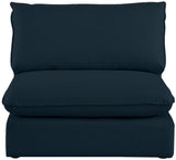 Mackenzie Linen Textured Fabric / Engineered Wood / Foam Contemporary Navy Durable Linen Textured Armless - 40" W x 40" D x 35" H