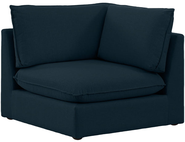 Mackenzie Linen Textured Fabric / Engineered Wood / Foam Contemporary Navy Durable Linen Textured Corner - 40" W x 40" D x 35" H