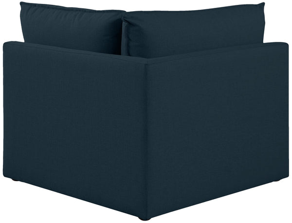 Mackenzie Linen Textured Fabric / Engineered Wood / Foam Contemporary Navy Durable Linen Textured Corner - 40" W x 40" D x 35" H