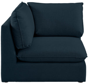 Mackenzie Linen Textured Fabric / Engineered Wood / Foam Contemporary Navy Durable Linen Textured Corner - 40" W x 40" D x 35" H