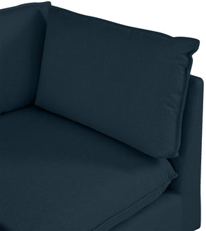 Mackenzie Linen Textured Fabric / Engineered Wood / Foam Contemporary Navy Durable Linen Textured Corner - 40" W x 40" D x 35" H