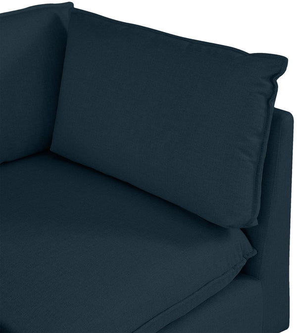 Mackenzie Linen Textured Fabric / Engineered Wood / Foam Contemporary Navy Durable Linen Textured Corner - 40" W x 40" D x 35" H