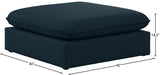 Mackenzie Linen Textured Fabric / Engineered Wood / Foam Contemporary Navy Durable Linen Textured Ottoman - 40" W x 40" D x 18.5" H