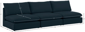 Mackenzie Linen Textured Fabric / Engineered Wood / Foam Contemporary Navy Durable Linen Textured Modular Sofa - 120" W x 40" D x 35" H