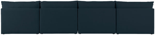 Mackenzie Linen Textured Fabric / Engineered Wood / Foam Contemporary Navy Durable Linen Textured Modular Sofa - 160" W x 40" D x 35" H