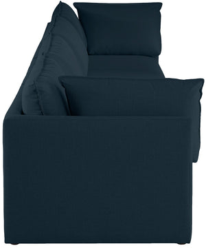 Mackenzie Linen Textured Fabric / Engineered Wood / Foam Contemporary Navy Durable Linen Textured Modular Sofa - 160" W x 40" D x 35" H