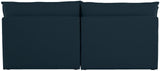 Mackenzie Linen Textured Fabric / Engineered Wood / Foam Contemporary Navy Durable Linen Textured Modular Sofa - 80" W x 40" D x 35" H