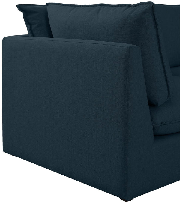 Mackenzie Linen Textured Fabric / Engineered Wood / Foam Contemporary Navy Durable Linen Textured Modular Sofa - 80" W x 40" D x 35" H