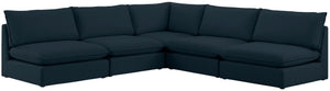 Mackenzie Linen Textured Fabric / Engineered Wood / Foam Contemporary Navy Durable Linen Textured Modular Sectional - 120" W x 120" D x 35" H