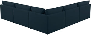 Mackenzie Linen Textured Fabric / Engineered Wood / Foam Contemporary Navy Durable Linen Textured Modular Sectional - 120" W x 120" D x 35" H