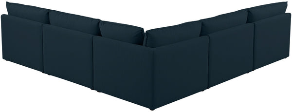 Mackenzie Linen Textured Fabric / Engineered Wood / Foam Contemporary Navy Durable Linen Textured Modular Sectional - 120" W x 120" D x 35" H