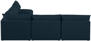 Mackenzie Linen Textured Fabric / Engineered Wood / Foam Contemporary Navy Durable Linen Textured Modular Sectional - 120" W x 120" D x 35" H