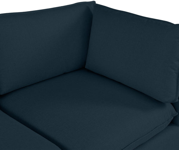 Mackenzie Linen Textured Fabric / Engineered Wood / Foam Contemporary Navy Durable Linen Textured Modular Sectional - 120" W x 120" D x 35" H