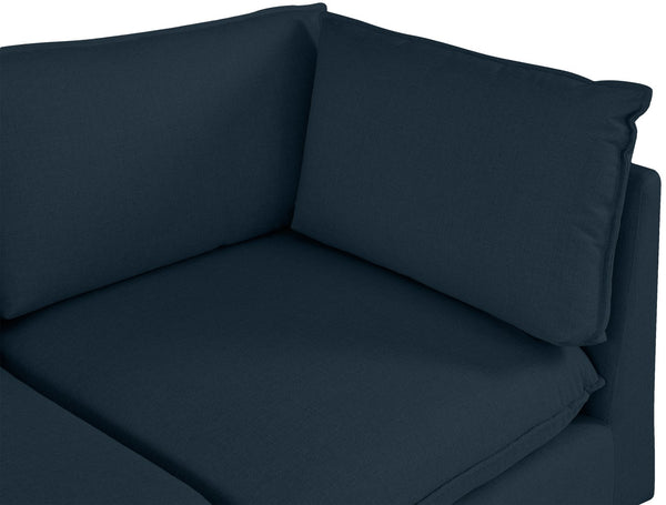 Mackenzie Linen Textured Fabric / Engineered Wood / Foam Contemporary Navy Durable Linen Textured Modular Sectional - 160" W x 80" D x 35" H