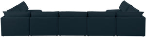 Mackenzie Linen Textured Fabric / Engineered Wood / Foam Contemporary Navy Durable Linen Textured Modular Sectional - 200" W x 80" D x 35" H