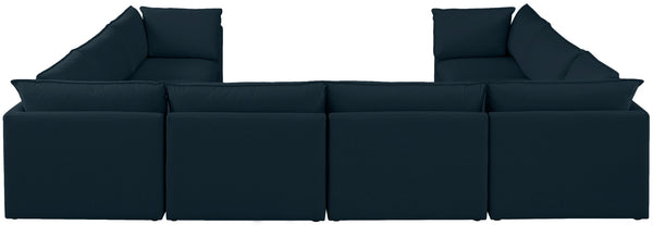 Mackenzie Linen Textured Fabric / Engineered Wood / Foam Contemporary Navy Durable Linen Textured Modular Sectional - 160" W x 120" D x 35" H