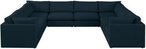 Mackenzie Linen Textured Fabric / Engineered Wood / Foam Contemporary Navy Durable Linen Textured Modular Sectional - 160" W x 120" D x 35" H